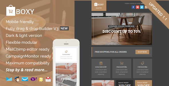 Boxy 1.1 - eCommerce Email Template  Builder Access