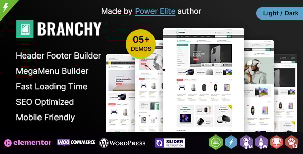 Branchy WP 3.4.0 - Elementor Multi-purpose WooCommerce Responsive Theme