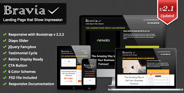 Bravia 2.2.2 - Landing Page