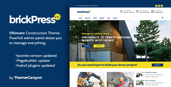 BrickPress - Construction & Business Joomla Template