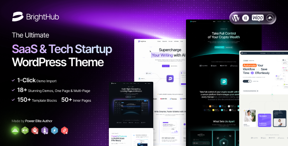 BrightHub 1.0.3 - SaaS & Tech Startup WordPress Theme