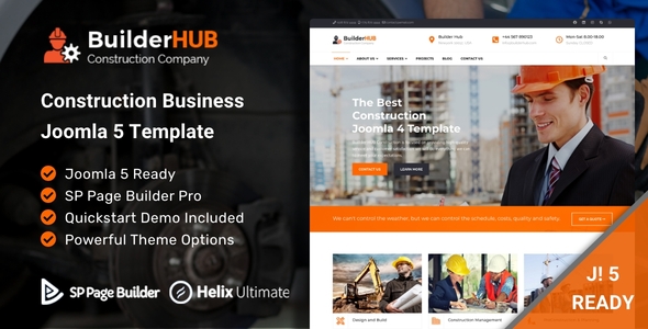 Builder 1.7 - HUB- Construction Business Joomla 5 Template