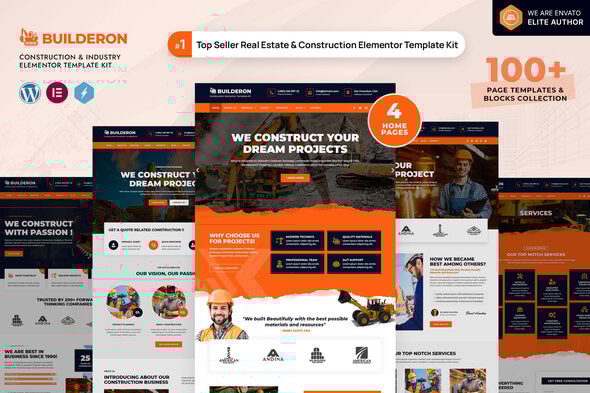 Builderon  Construction & Industry Elementor Pro Template Kit
