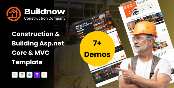 Buildnow – Construction & Building Asp.net Core & MVC Template