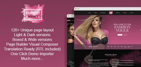 Burnley 6.0 - Modelling Agency and Portfolio WordPress Theme
