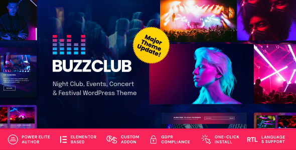 Buzz Club 2.2.2 - Night Club DJ & Music Festival Event WordPress Theme