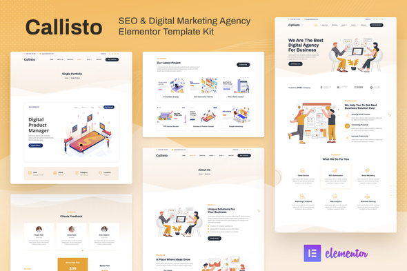 Callisto 1.0.1 - SEO & Digital Marketing Agency Elementor Template Kit