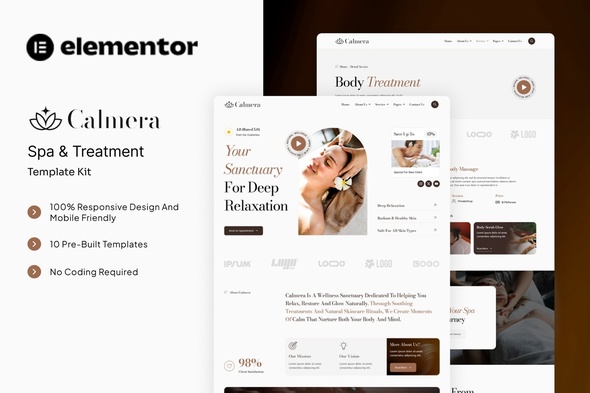 Calmera - SPA & Treatment Elementor Template Kit