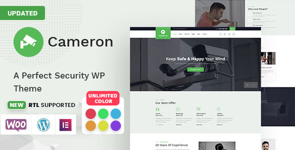 Cameron - Home Automation   CCTV &  Security WordPress Theme   RTL
