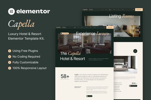 Capella  Luxury Hotel & Resort Elementor Template Kit