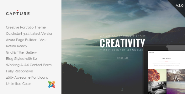 Capture 2.0 - Creative Portfolio Joomla Template