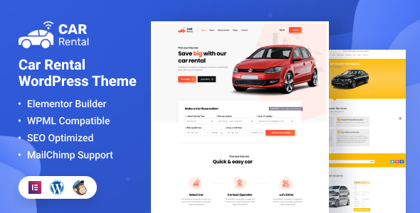 Car 4.4.2 - Rental WordPress Theme Landing Page