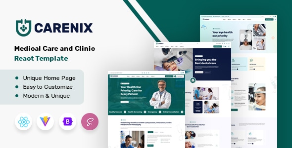 Carenix - Medical Care and Clinic React Template