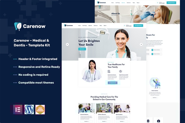 Carenow 1.0.2 - Medical & Dentist Elementor Template Kit