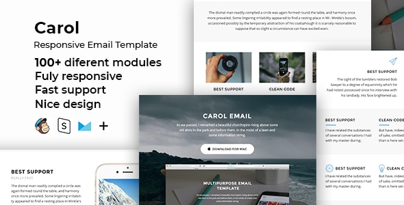 Carol  100  Responsive Modules  StampReady MailChimp & CampaignMonitor compatible files