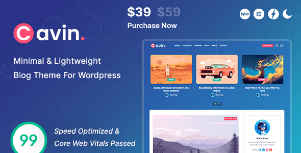 Cavin 1.7 - Minimal & Lightweight WordPress Blog Theme