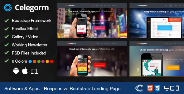Celegorm 1.2 - SoftwareApp Bootstrap Landing Page