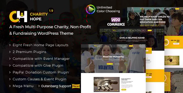 Charity Hope 1.9 - Non-Profit & Fundraising WordPress Charity Theme