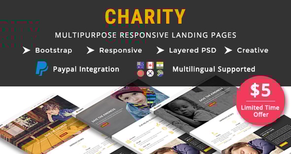 CHARITY 1.1 - Multipurpose Responsive HTML Landing Pages