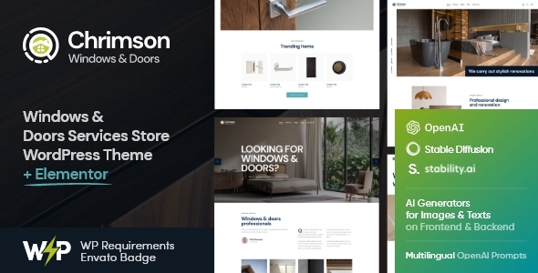 Chrimson 2.6 - Windows & Doors Installation Services Store WordPress Theme  AI