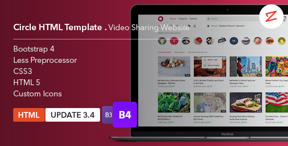 Circle 21.0 - Video Sharing Website HTML Template