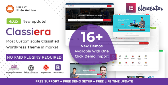 Classiera 4.0.35 Classified Ads WordPress Theme
