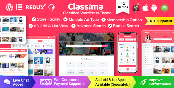 Classima 2.13.3 Classified Ads WordPress Theme