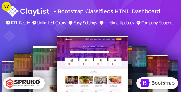 Claylist - Bootstrap Responsive Classifieds Directory Multipurpose Listing HTML Template