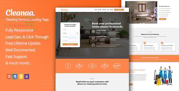 Cleanaa  Cleaning Services Landing Page Template