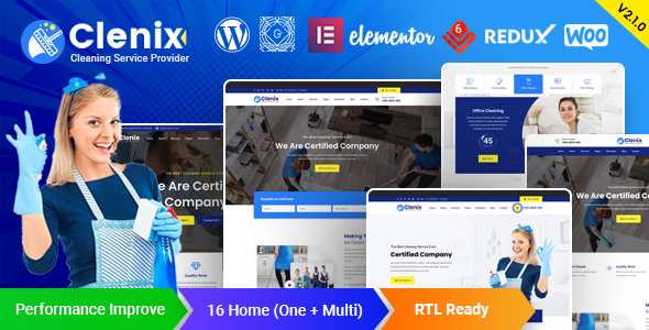 Clenix 7.15.1 - Cleaning Services WordPress Theme
