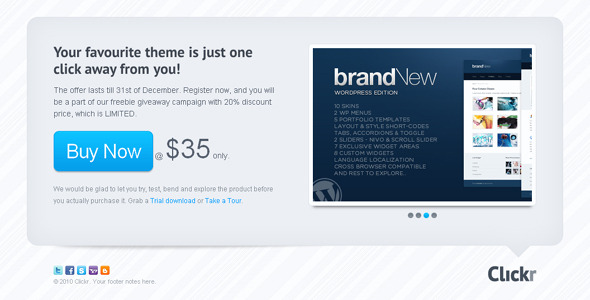 Clickr 1.2 - HTML Landing Page Template