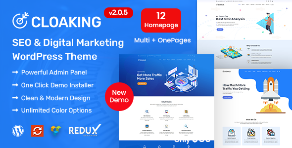 Cloaking 1.7 - SEO & Digital Marketing Agency WordPress Theme