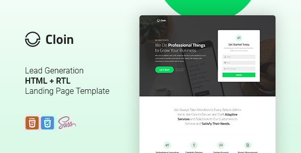 Cloin 1.0 - HTML Landing Page Template