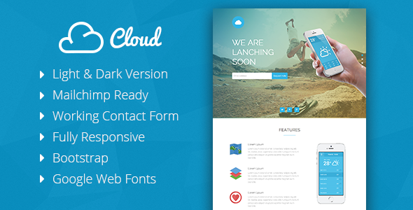 Cloud 3.0 - Mobile App Coming Soon Responsive Template