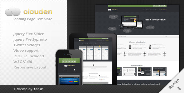 Clouden Responsive Landing One Page Template