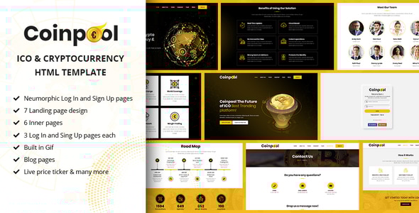 Coinpool 1.4.0 - ICO Bitcoin And Crypto Currency HTML Template