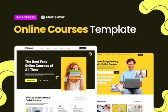 Collab  Online Courses Elementor Template Kit