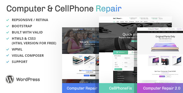 Computer 34 - and CellPhone Repair Services WordPress Theme