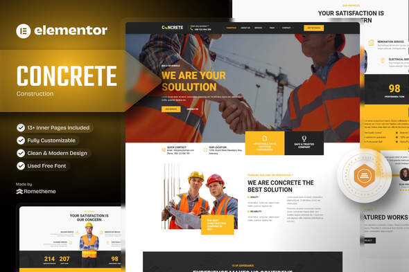Concrete - Construction Elementor Template Kit