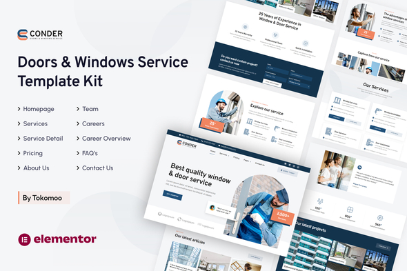 Conder  Doors & Windows Service Elementor Template Kit