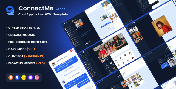 ConnectMe 1.3.10 - Chat Application HTML Template