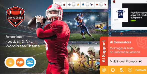 Conquerors 2.6 - American Football & NFL WordPress Theme