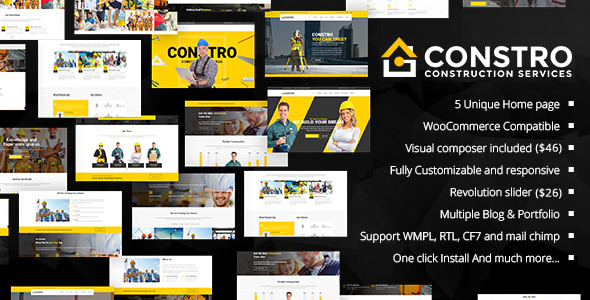 Constro 3.8.0 - Construction Business WordPress Theme