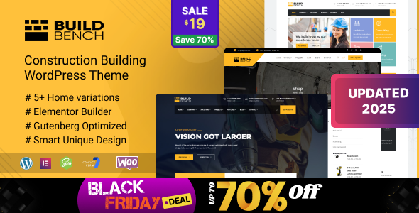 Construction Building WordPress Theme 6.7 - Buildbench