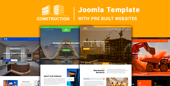Construction 2.7.0 - Joomla 4 5 & 6 Template with Pre Built Websites