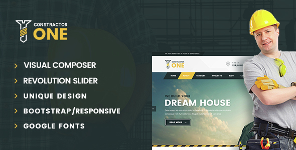 Constructor One 2.3 - Construction WordPress Theme