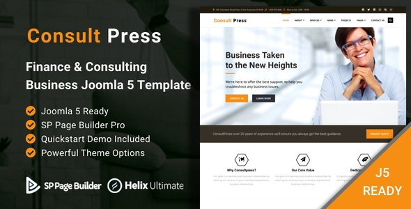 Consult Press 2.3 - Finance & Consulting Business Joomla 5 Template