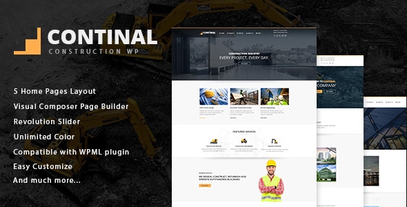 Continal 6.0.1 - Construction & Business WordPress Theme