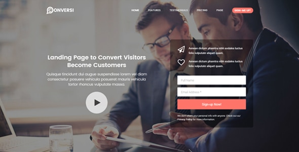 Conversi 3.0 - Professional Conversion WordPress Landing Page