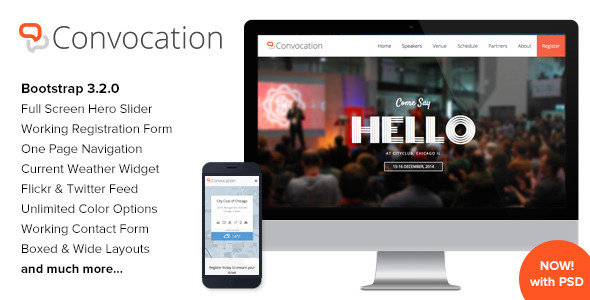 Convocation 1.2 - Event and Conference Landing Page